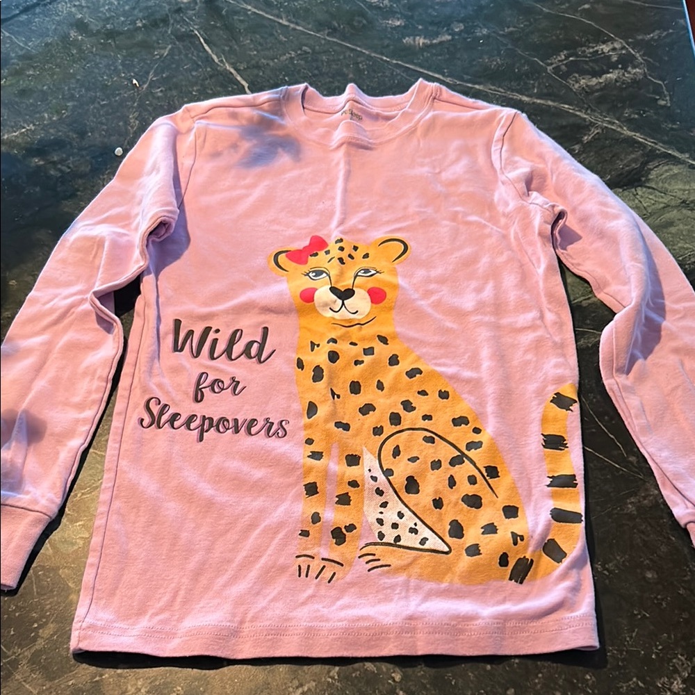 Kids Pink Cheetah Print Long Sleeve Shirt